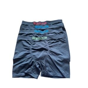 Fruit of the Loom Boxer Briefs Kids L (14-16) Black Excellent 4-Pack Seamless